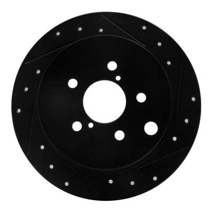 R1 Concepts Rear Right Drilled & Slotted Black Brake Rotor for Subaru XV Crosstrek 2012 - 2023 | rncECB - 13025R - JDMuscleSPK973637