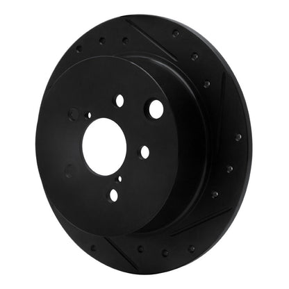 R1 Concepts Rear Right Drilled & Slotted Black Brake Rotor for Subaru XV Crosstrek 2012 - 2023 | rncECB - 13025R - JDMuscleSPK973637