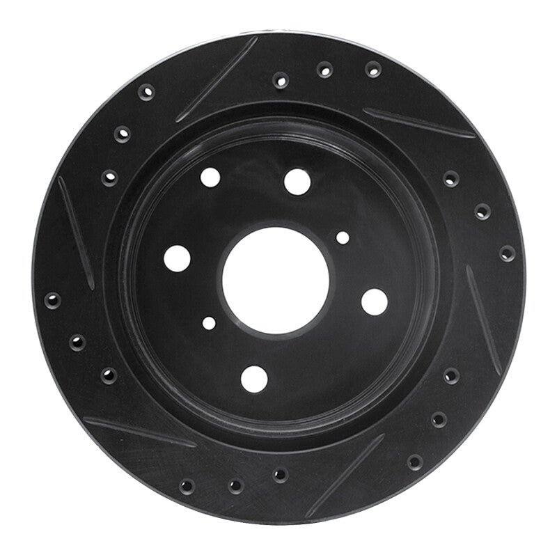 R1 Concepts Rear Right Drilled & Slotted Black Brake Rotor for Toyota Cressida 1984 - 1988 | rncECB - 76025R - JDMuscleSPK983674