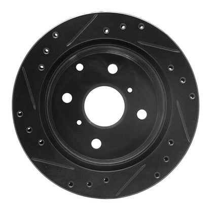 R1 Concepts Rear Right Drilled & Slotted Black Brake Rotor for Toyota Cressida 1984 - 1988 | rncECB - 76025R - JDMuscleSPK983674