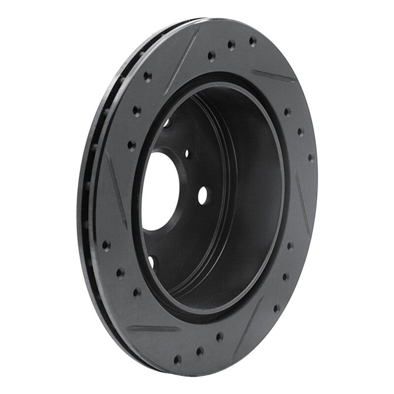 R1 Concepts Rear Right Drilled & Slotted Black Brake Rotor for Toyota Cressida 1984 - 1988 | rncECB - 76025R - JDMuscleSPK983674