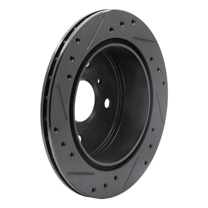 R1 Concepts Rear Right Drilled & Slotted Black Brake Rotor for Toyota Cressida 1984 - 1988 | rncECB - 76025R - JDMuscleSPK983674
