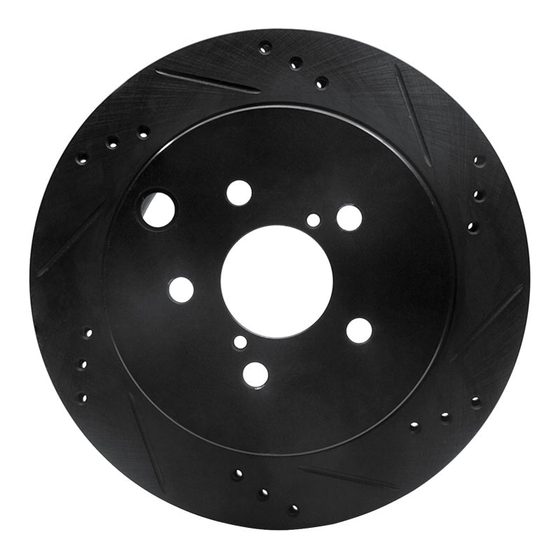R1 Concepts Rear Right Drilled & Slotted Brake Rotor for Subaru Forester (2014 - 2018) - Black Finish | rncECB - 13027R - JDMuscleSPK973641