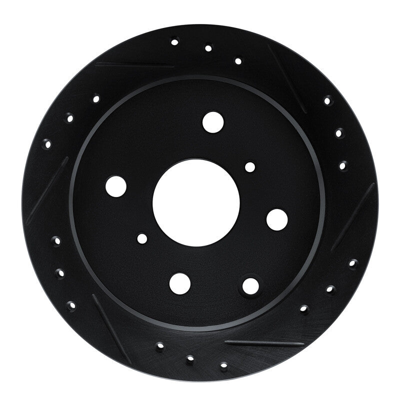 R1 Concepts Rear Right Drilled & Slotted Brake Rotor for Toyota Cressida 1983 - 1984 - Black Finish | rncECB - 76019R - JDMuscleSPK983666