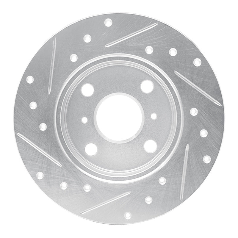R1 Concepts Rear Right Drilled & Slotted Silver Brake Rotor for 1985 - 1986 Toyota MR2 | rncEDZ - 76031R - JDMuscleSPK987506