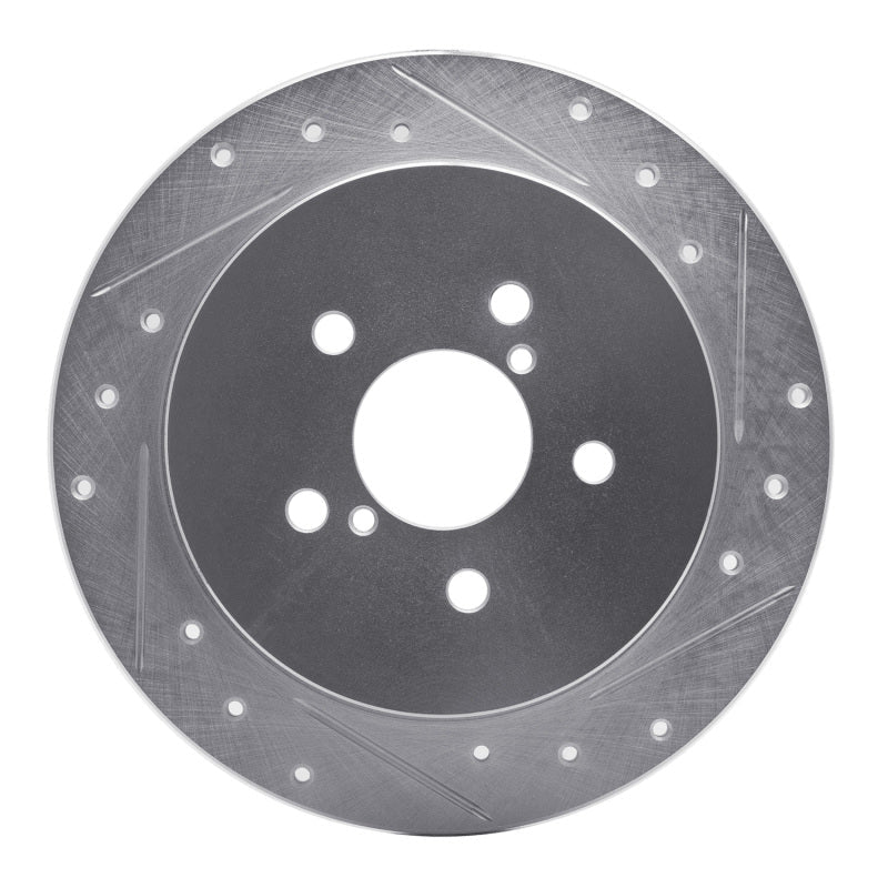 R1 Concepts Rear Right Drilled & Slotted Silver Brake Rotor for 2005 - 2009 Subaru Outback | rncEDZ - 13020R - JDMuscleSPK984454