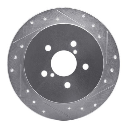 R1 Concepts Rear Right Drilled & Slotted Silver Brake Rotor for 2005 - 2009 Subaru Outback | rncEDZ - 13020R - JDMuscleSPK984454