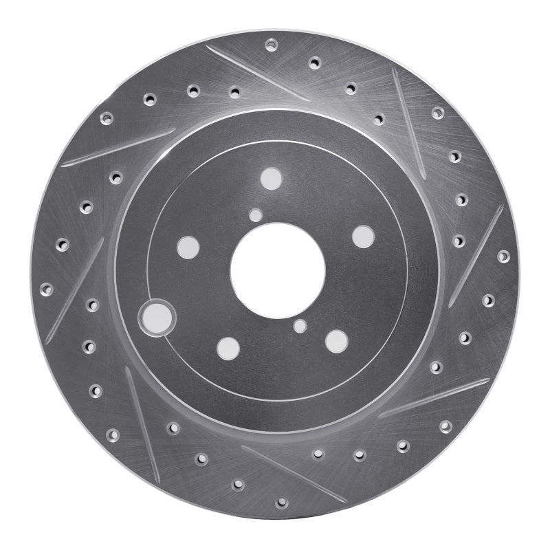 R1 Concepts Rear Right Drilled & Slotted Silver Brake Rotor for 2008 - 2020 Subaru WRX STI | rncEDZ - 13022R - JDMuscleSPK976843