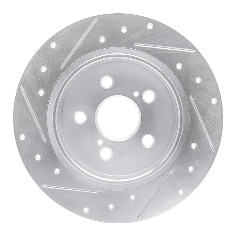 R1 Concepts Rear Right Drilled & Slotted Silver Brake Rotor for 2009 - 2015 Toyota Corolla (Mexico) | Part RNCEDZ - 92043R | rncEDZ - 92043R - JDMuscleSPK987931