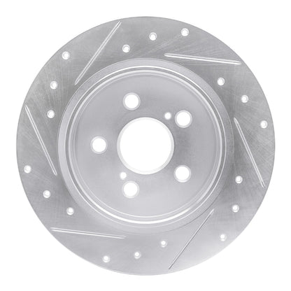R1 Concepts Rear Right Drilled & Slotted Silver Brake Rotor for 2009 - 2015 Toyota Corolla (Mexico) | Part RNCEDZ - 92043R | rncEDZ - 92043R - JDMuscleSPK987931