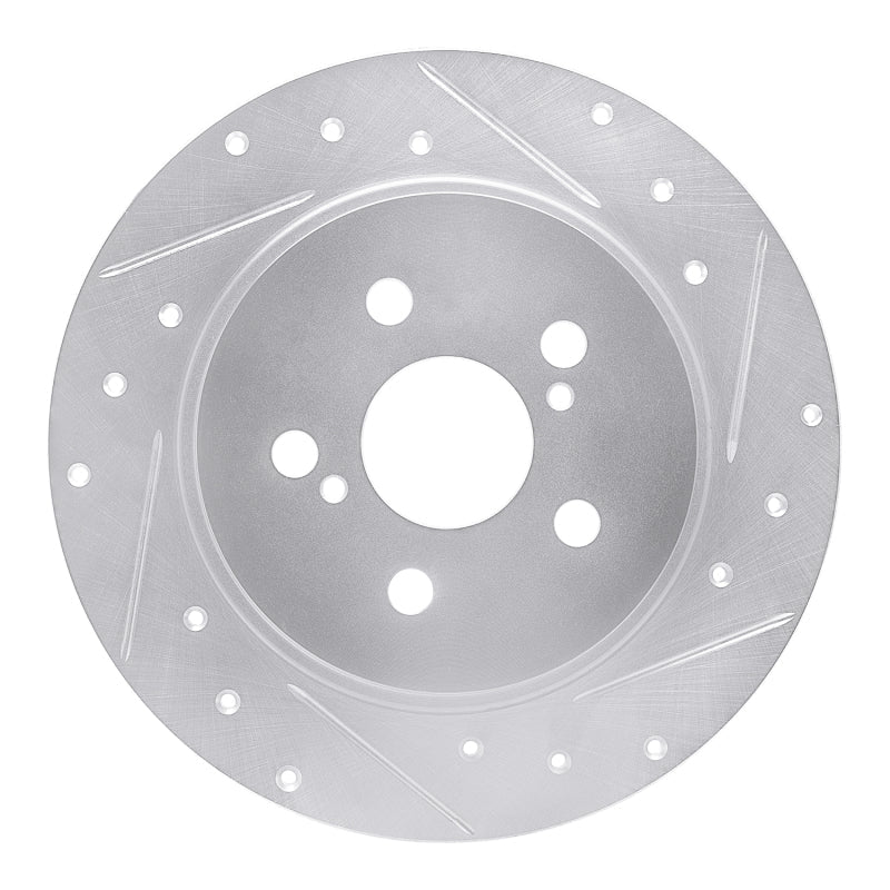 R1 Concepts Rear Right Drilled & Slotted Silver Brake Rotor for 2009 - 2015 Toyota Corolla (Mexico) | Part RNCEDZ - 92043R | rncEDZ - 92043R - JDMuscleSPK987931