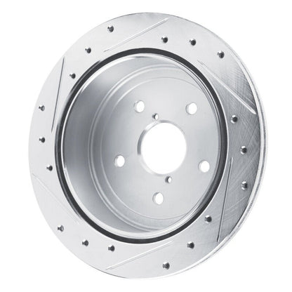 R1 Concepts Rear Right Drilled & Slotted Silver Brake Rotor for 2022 - 2025 Subaru WRX | rncEDZ - 13050R - JDMuscleSPK984495