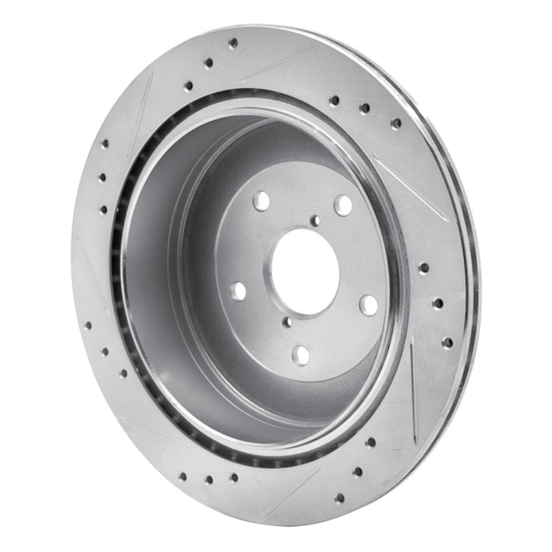 R1 Concepts Rear Right Drilled & Slotted Silver Brake Rotor for Subaru B9 Tribeca (2006 - 2014) | rncEDZ - 13036R - JDMuscleSPK984471