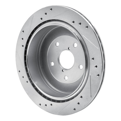 R1 Concepts Rear Right Drilled & Slotted Silver Brake Rotor for Subaru B9 Tribeca (2006 - 2014) | rncEDZ - 13036R - JDMuscleSPK984471