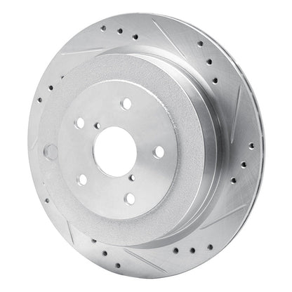R1 Concepts Rear Right Drilled & Slotted Silver Brake Rotor for Subaru B9 Tribeca (2006 - 2014) | rncEDZ - 13036R - JDMuscleSPK984471
