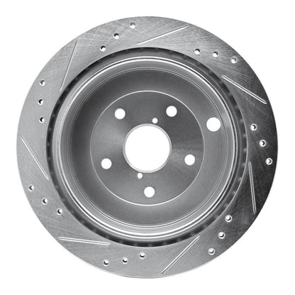 R1 Concepts Rear Right Drilled & Slotted Silver Brake Rotor for Subaru B9 Tribeca (2006 - 2014) | rncEDZ - 13036R - JDMuscleSPK984471