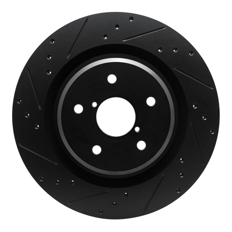 R1 Concepts Subaru Ascent Rear Left Drilled & Slotted Black Brake Rotor (Part rncECB - 13044L) | rncECB - 13044L - JDMuscleSPK973672