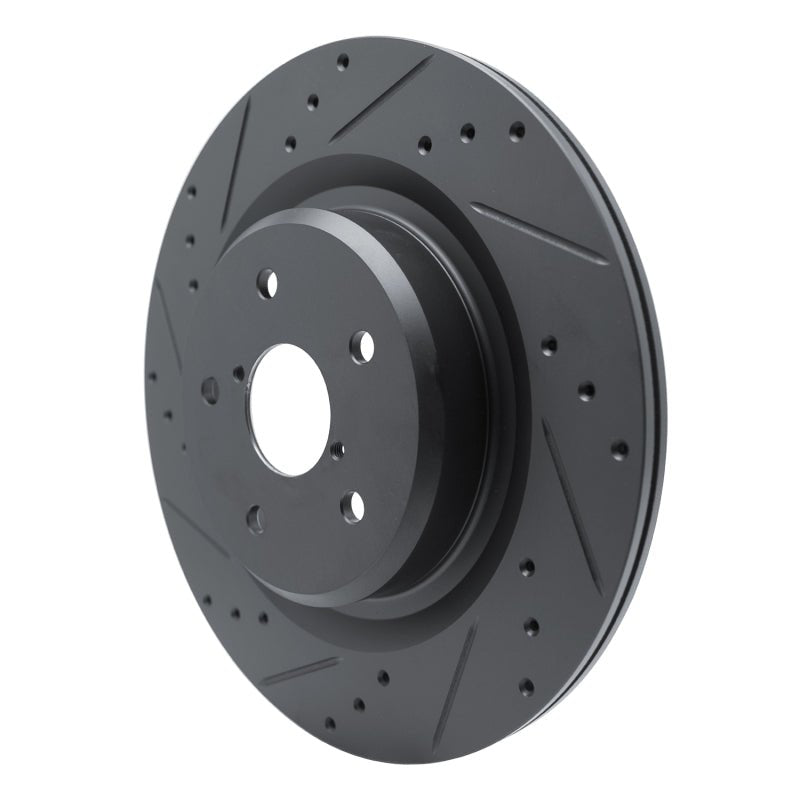 R1 Concepts Subaru Ascent Rear Left Drilled & Slotted Black Brake Rotor (Part rncECB - 13044L) | rncECB - 13044L - JDMuscleSPK973672
