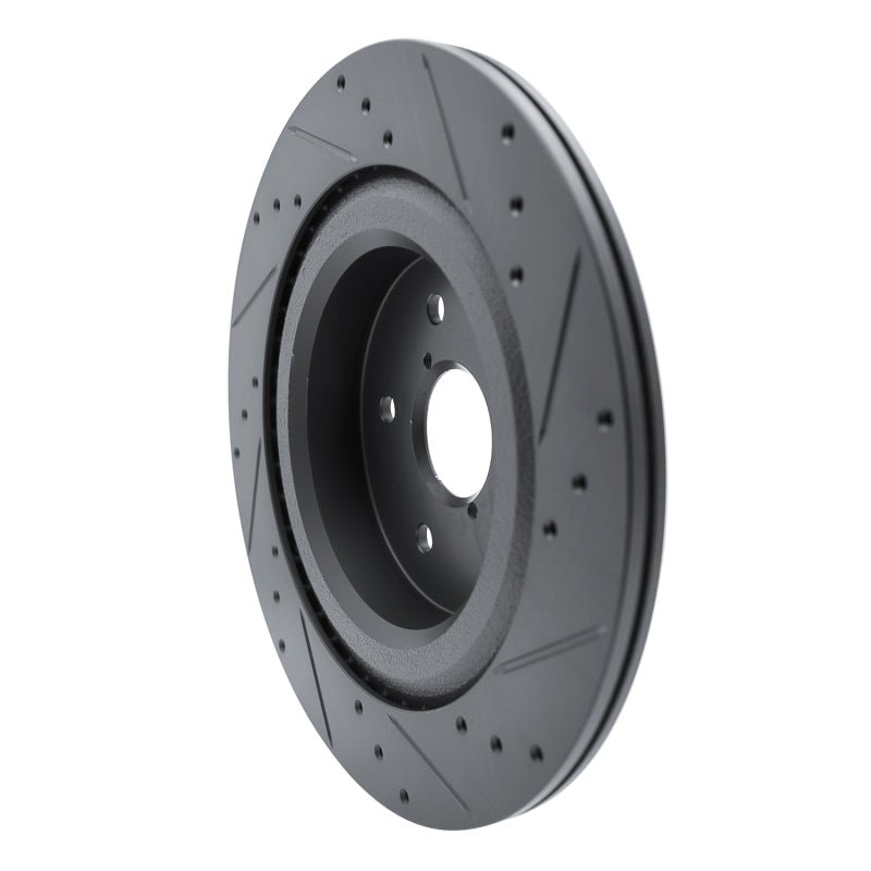R1 Concepts Subaru Ascent Rear Left Drilled & Slotted Black Brake Rotor (Part rncECB - 13044L) | rncECB - 13044L - JDMuscleSPK973672