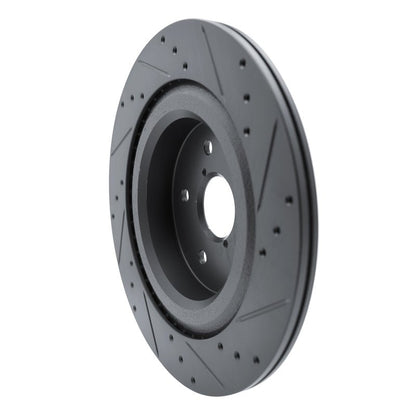 R1 Concepts Subaru Ascent Rear Left Drilled & Slotted Black Brake Rotor (Part rncECB - 13044L) | rncECB - 13044L - JDMuscleSPK973672
