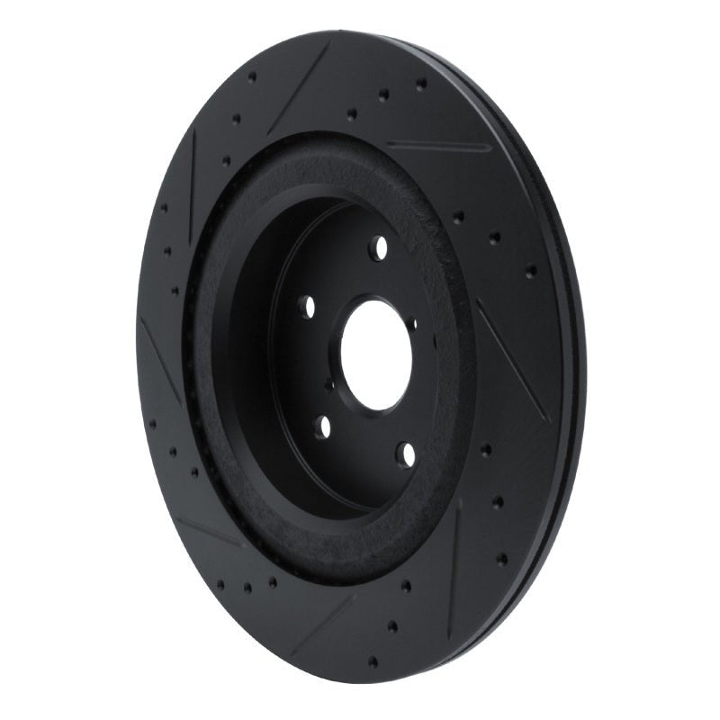 R1 Concepts Subaru Ascent Rear Right Drilled & Slotted Black Brake Rotor (Part rncECB - 13044R) | rncECB - 13044R - JDMuscleSPK973673