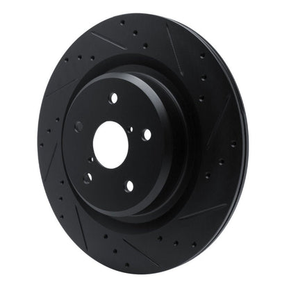 R1 Concepts Subaru Ascent Rear Right Drilled & Slotted Black Brake Rotor (Part rncECB - 13044R) | rncECB - 13044R - JDMuscleSPK973673