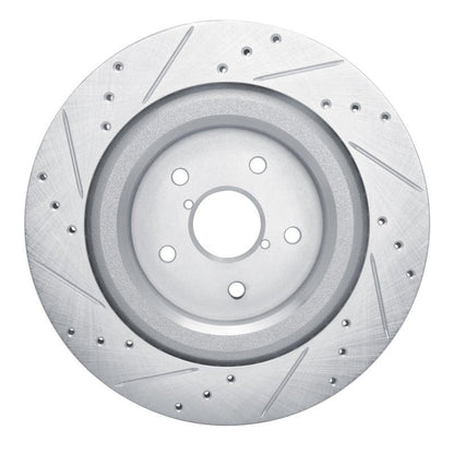 R1 Concepts Subaru Ascent Rear Right Drilled & Slotted Brake Rotor – Silver Finish | rncEDZ - 13044R - JDMuscleSPK984485