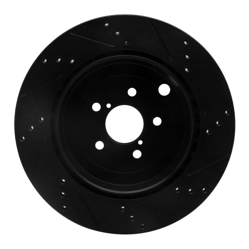 R1 Concepts Subaru BRZ Rear Left Drilled & Slotted Black Brake Rotor (Part rncECB - 13040L) | rncECB - 13040L - JDMuscleSPK973664