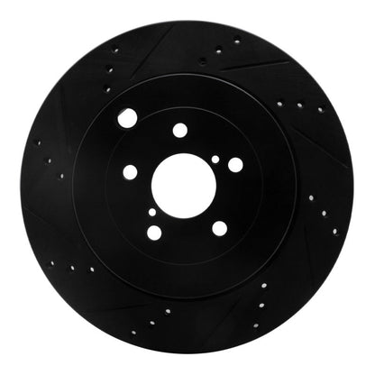 R1 Concepts Subaru BRZ Rear Left Drilled & Slotted Black Brake Rotor (Part rncECB - 13040L) | rncECB - 13040L - JDMuscleSPK973664