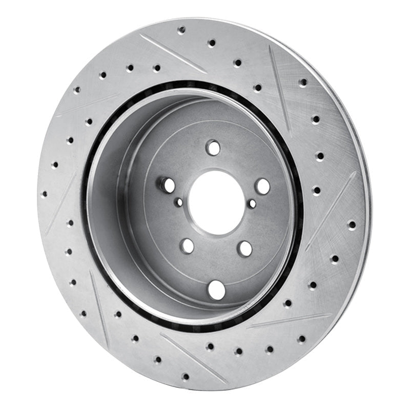 R1 Concepts Subaru BRZ Rear Left Drilled & Slotted Silver Brake Rotor (Part Number: RNCEDZ - 13040L) | rncEDZ - 13040L - JDMuscleSPK984476