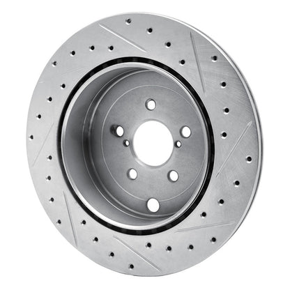 R1 Concepts Subaru BRZ Rear Left Drilled & Slotted Silver Brake Rotor (Part Number: RNCEDZ - 13040L) | rncEDZ - 13040L - JDMuscleSPK984476