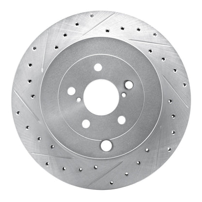 R1 Concepts Subaru BRZ Rear Left Drilled & Slotted Silver Brake Rotor (Part Number: RNCEDZ - 13040L) | rncEDZ - 13040L - JDMuscleSPK984476