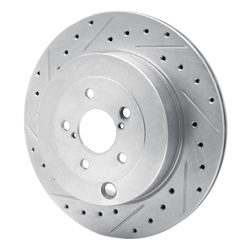 R1 Concepts Subaru BRZ Rear Left Drilled & Slotted Silver Brake Rotor (Part Number: RNCEDZ - 13040L) | rncEDZ - 13040L - JDMuscleSPK984476
