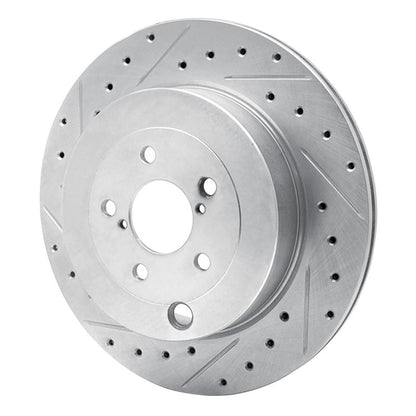 R1 Concepts Subaru BRZ Rear Left Drilled & Slotted Silver Brake Rotor (Part Number: RNCEDZ - 13040L) | rncEDZ - 13040L - JDMuscleSPK984476