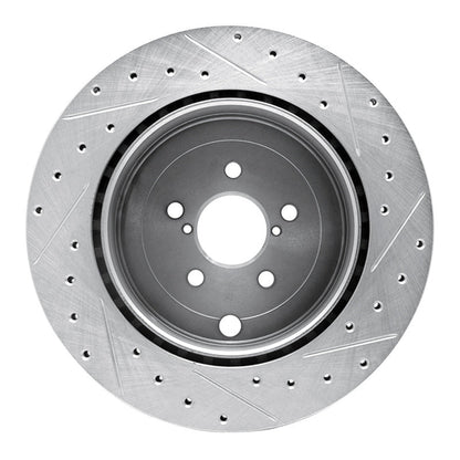 R1 Concepts Subaru BRZ Rear Left Drilled & Slotted Silver Brake Rotor (Part Number: RNCEDZ - 13040L) | rncEDZ - 13040L - JDMuscleSPK984476