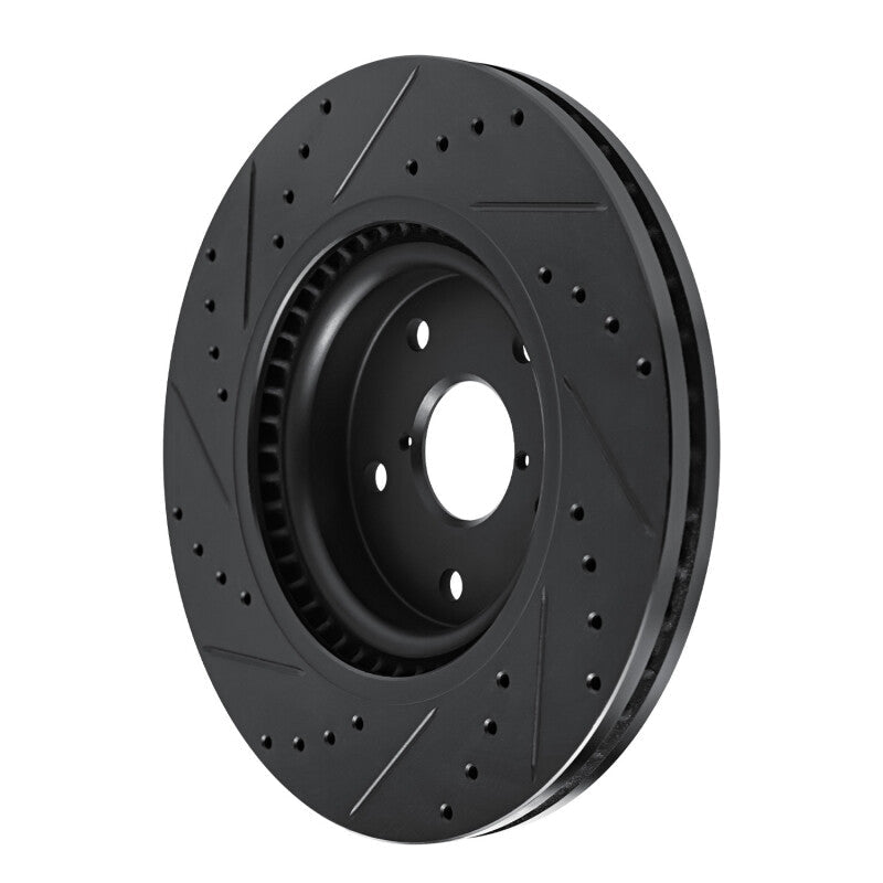 R1 Concepts Subaru Crosstrek Front Right Drilled & Slotted Brake Rotor - Black Finish | rncECB - 13049R - JDMuscleSPK973683