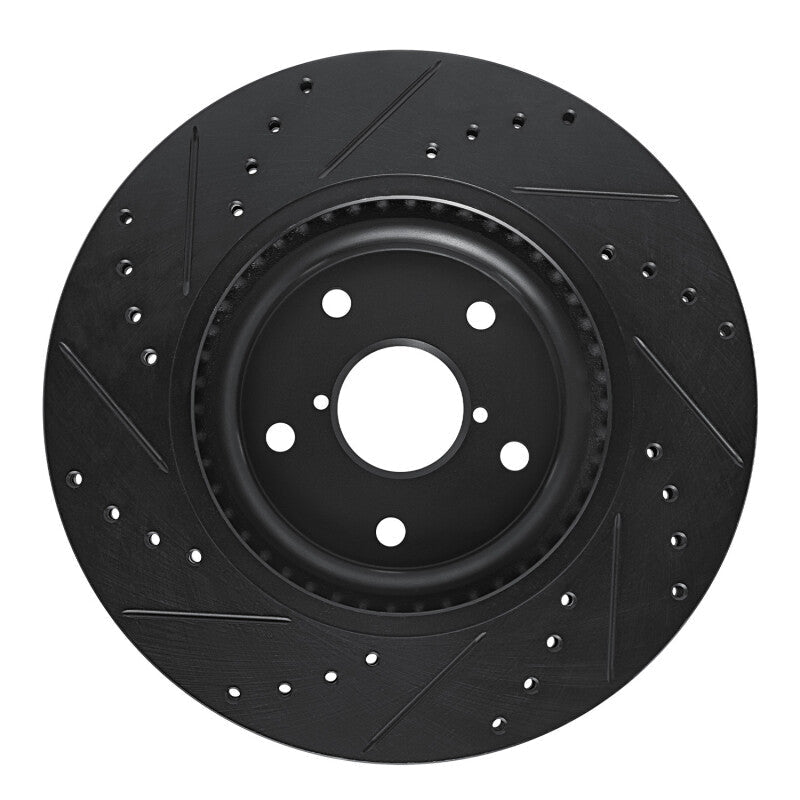 R1 Concepts Subaru Crosstrek Front Right Drilled & Slotted Brake Rotor - Black Finish | rncECB - 13049R - JDMuscleSPK973683