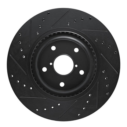 R1 Concepts Subaru Crosstrek Front Right Drilled & Slotted Brake Rotor - Black Finish | rncECB - 13049R - JDMuscleSPK973683