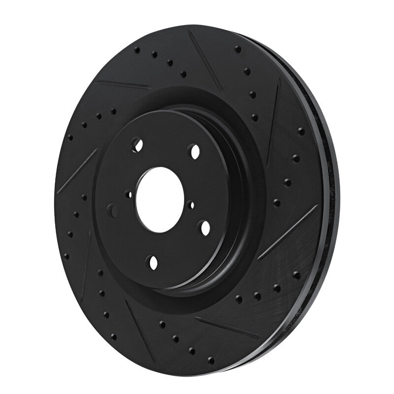 R1 Concepts Subaru Crosstrek Front Right Drilled & Slotted Brake Rotor - Black Finish | rncECB - 13049R - JDMuscleSPK973683