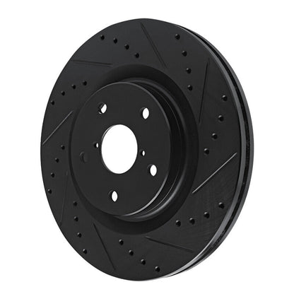 R1 Concepts Subaru Crosstrek Front Right Drilled & Slotted Brake Rotor - Black Finish | rncECB - 13049R - JDMuscleSPK973683