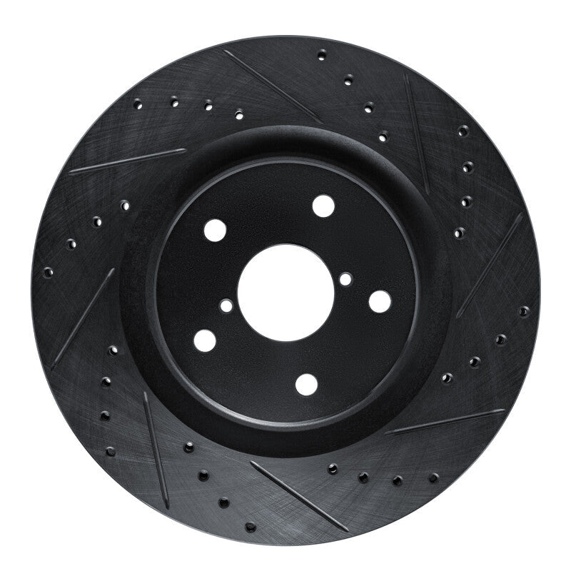 R1 Concepts Subaru Crosstrek Front Right Drilled & Slotted Brake Rotor - Black Finish | rncECB - 13049R - JDMuscleSPK973683