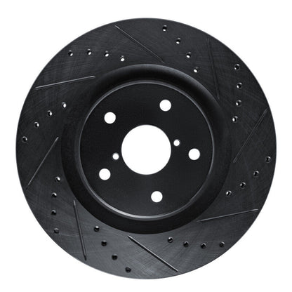 R1 Concepts Subaru Crosstrek Front Right Drilled & Slotted Brake Rotor - Black Finish | rncECB - 13049R - JDMuscleSPK973683