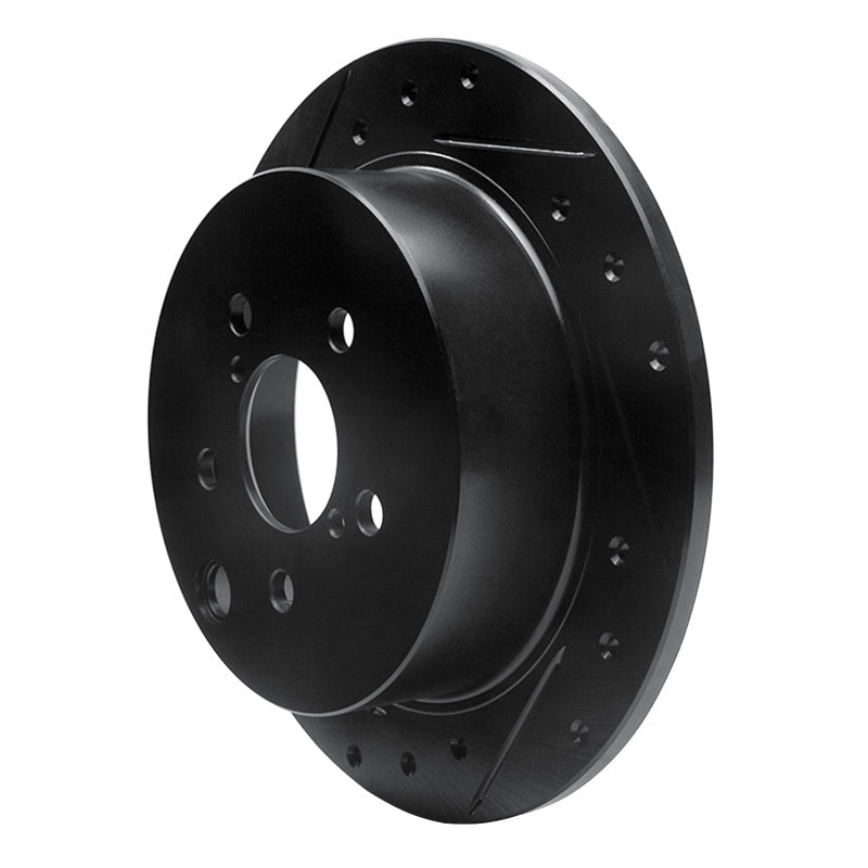 R1 Concepts Subaru Crosstrek Rear Left Drilled & Slotted Black Brake Rotor (Part Number: RNC - ECB - 13025L) | rncECB - 13025L - JDMuscleSPK973636