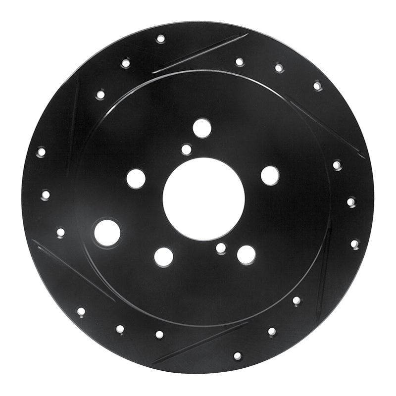 R1 Concepts Subaru Crosstrek Rear Left Drilled & Slotted Black Brake Rotor (Part Number: RNC - ECB - 13025L) | rncECB - 13025L - JDMuscleSPK973636