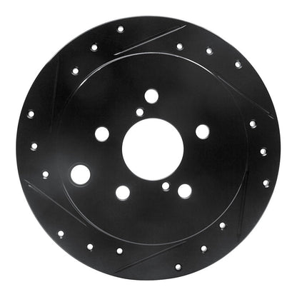 R1 Concepts Subaru Crosstrek Rear Left Drilled & Slotted Black Brake Rotor (Part Number: RNC - ECB - 13025L) | rncECB - 13025L - JDMuscleSPK973636