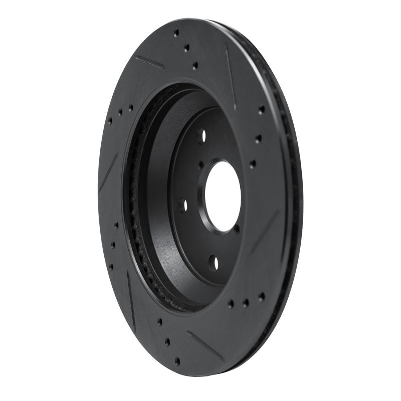 R1 Concepts Subaru Crosstrek Rear Left Drilled & Slotted Black Brake Rotor - Part rncECB - 13046L | rncECB - 13046L - JDMuscleSPK973676