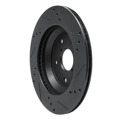 R1 Concepts Subaru Crosstrek Rear Left Drilled & Slotted Black Brake Rotor - Part rncECB - 13046L | rncECB - 13046L - JDMuscleSPK973676