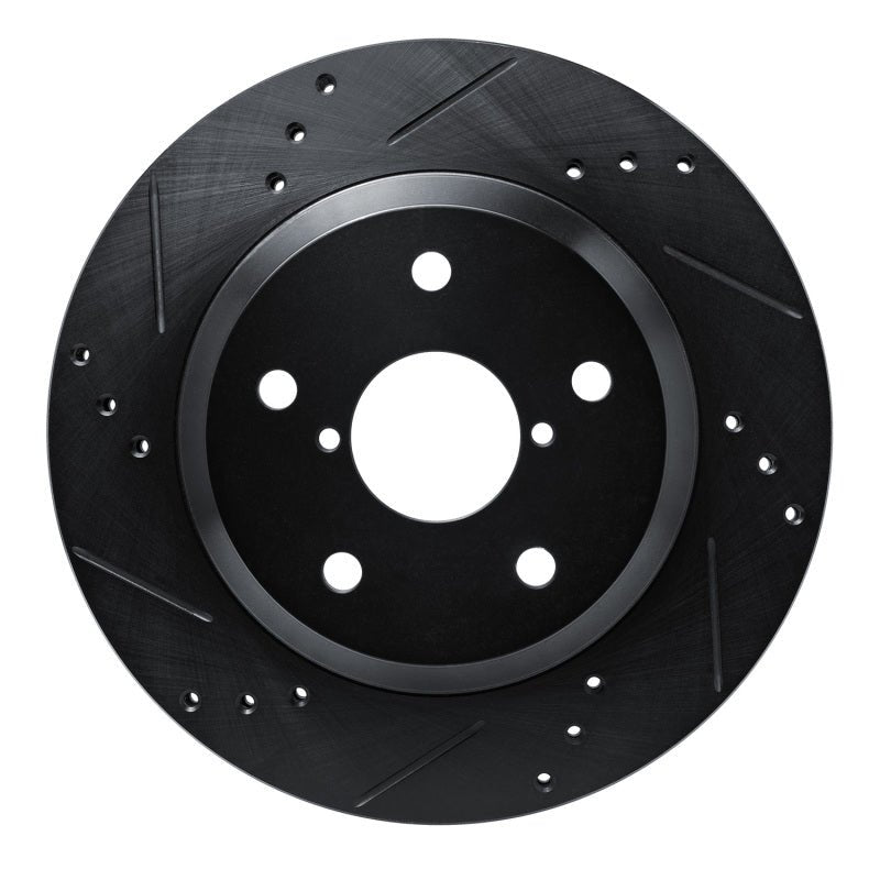 R1 Concepts Subaru Crosstrek Rear Left Drilled & Slotted Black Brake Rotor - Part rncECB - 13046L | rncECB - 13046L - JDMuscleSPK973676