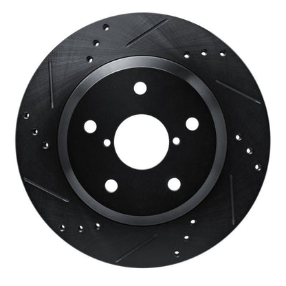 R1 Concepts Subaru Crosstrek Rear Left Drilled & Slotted Black Brake Rotor - Part rncECB - 13046L | rncECB - 13046L - JDMuscleSPK973676