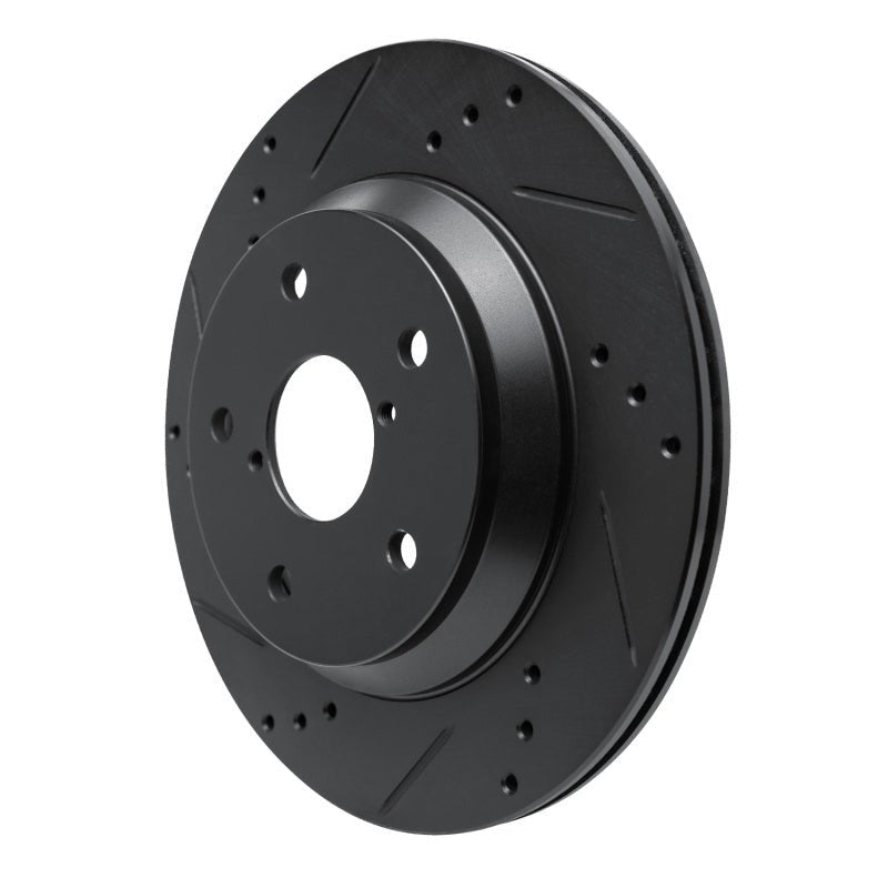 R1 Concepts Subaru Crosstrek Rear Left Drilled & Slotted Black Brake Rotor - Part rncECB - 13046L | rncECB - 13046L - JDMuscleSPK973676
